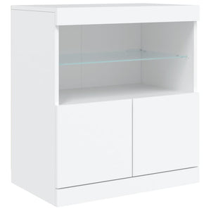 vidaXL Sideboard with LED Lights White 181.5x37x67 cm