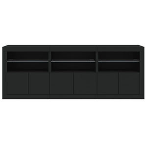 vidaXL Sideboard with LED Lights Black 181.5x37x67 cm