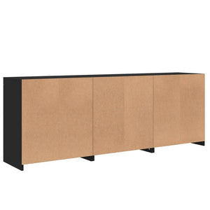 vidaXL Sideboard with LED Lights Black 181.5x37x67 cm