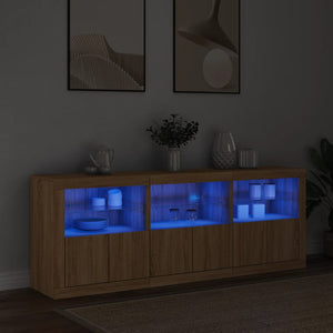 vidaXL Sideboard with LED Lights Sonoma Oak 181.5x37x67 cm