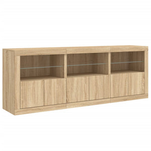 vidaXL Sideboard with LED Lights Sonoma Oak 181.5x37x67 cm