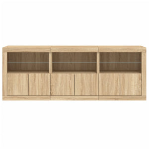 vidaXL Sideboard with LED Lights Sonoma Oak 181.5x37x67 cm