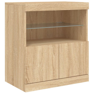 vidaXL Sideboard with LED Lights Sonoma Oak 181.5x37x67 cm