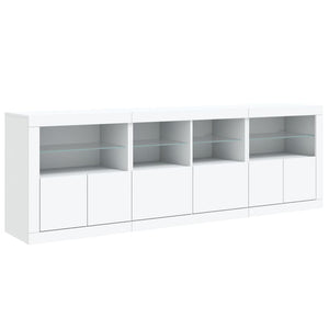 vidaXL Sideboard with LED Lights White 202x37x67 cm