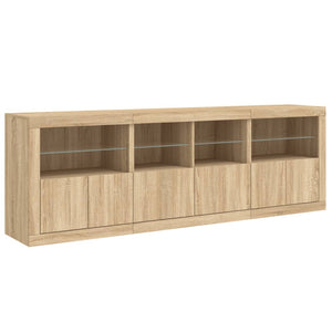 vidaXL Sideboard with LED Lights Sonoma Oak 202x37x67 cm