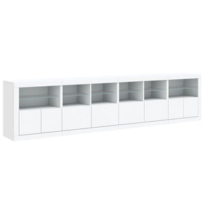 vidaXL Sideboard with LED Lights White 283x37x67 cm