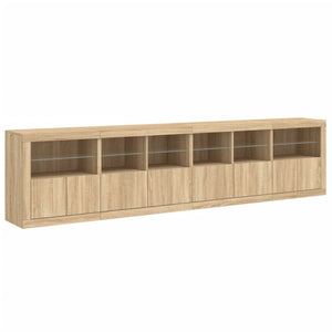 vidaXL Sideboard with LED Lights Sonoma Oak 283x37x67 cm