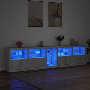 vidaXL Sideboard with LED Lights White 283x37x67 cm