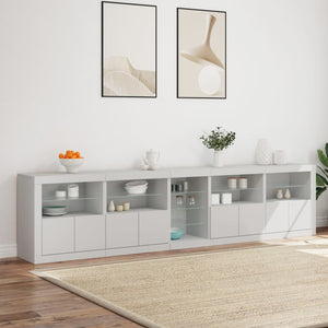 vidaXL Sideboard with LED Lights White 283x37x67 cm