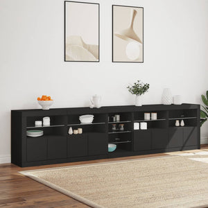 vidaXL Sideboard with LED Lights Black 283x37x67 cm