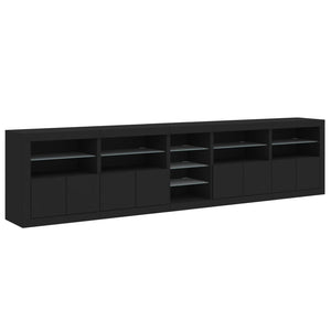 vidaXL Sideboard with LED Lights Black 283x37x67 cm