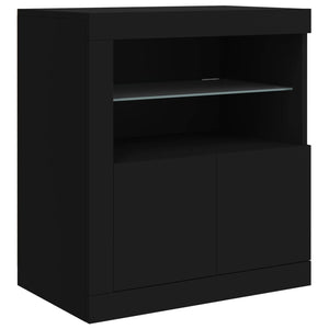 vidaXL Sideboard with LED Lights Black 283x37x67 cm