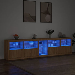 vidaXL Sideboard with LED Lights Sonoma Oak 283x37x67 cm