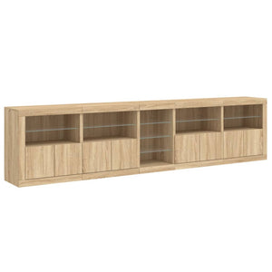 vidaXL Sideboard with LED Lights Sonoma Oak 283x37x67 cm