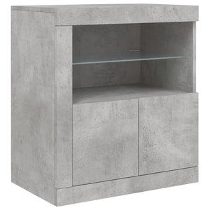 vidaXL Sideboard with LED Lights Concrete Grey 283x37x67 cm