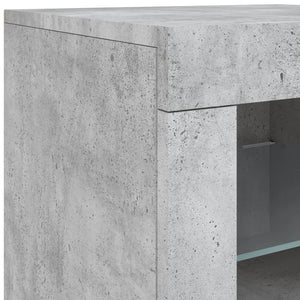 vidaXL Sideboard with LED Lights Concrete Grey 283x37x67 cm