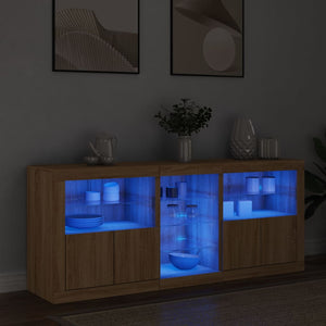 vidaXL Sideboard with LED Lights Sonoma Oak 162x37x67 cm