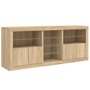 vidaXL Sideboard with LED Lights Sonoma Oak 162x37x67 cm