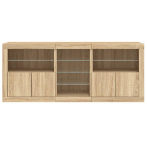 vidaXL Sideboard with LED Lights Sonoma Oak 162x37x67 cm