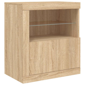 vidaXL Sideboard with LED Lights Sonoma Oak 162x37x67 cm