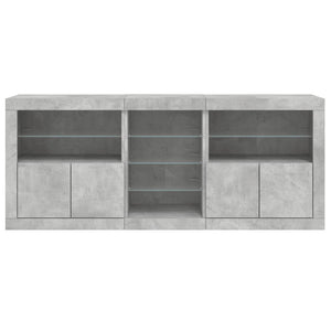 vidaXL Sideboard with LED Lights Concrete Grey 162x37x67 cm