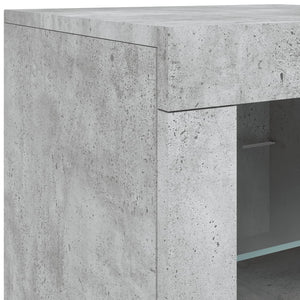 vidaXL Sideboard with LED Lights Concrete Grey 162x37x67 cm