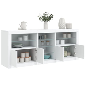 vidaXL Sideboard with LED Lights White 181.5x37x67 cm