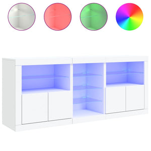 vidaXL Sideboard with LED Lights White 181.5x37x67 cm