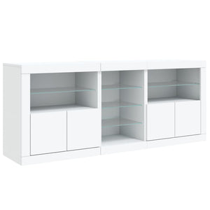 vidaXL Sideboard with LED Lights White 181.5x37x67 cm