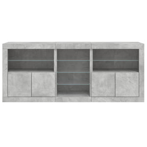 vidaXL Sideboard with LED Lights Concrete Grey 181.5x37x67 cm