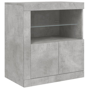 vidaXL Sideboard with LED Lights Concrete Grey 181.5x37x67 cm