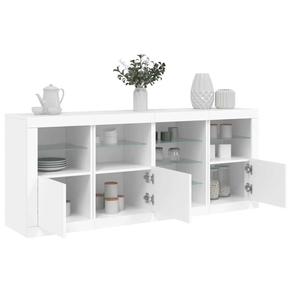 vidaXL Sideboard with LED Lights White 164x37x67 cm