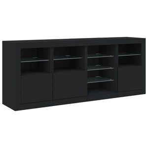 vidaXL Sideboard with LED Lights Black 164x37x67 cm