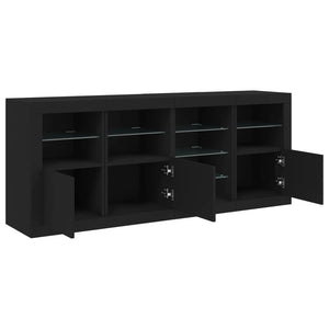 vidaXL Sideboard with LED Lights Black 164x37x67 cm