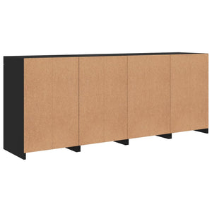 vidaXL Sideboard with LED Lights Black 164x37x67 cm