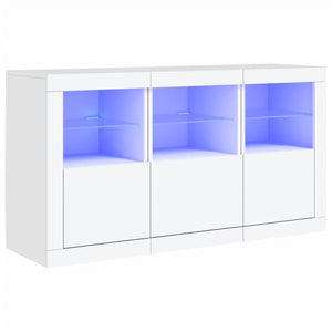 vidaXL Sideboard with LED Lights White 123x37x67 cm