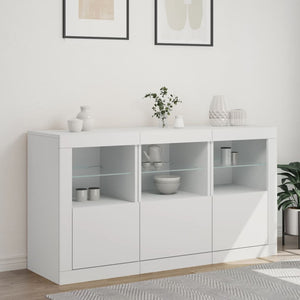 vidaXL Sideboard with LED Lights White 123x37x67 cm