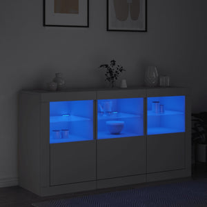 vidaXL Sideboard with LED Lights White 123x37x67 cm