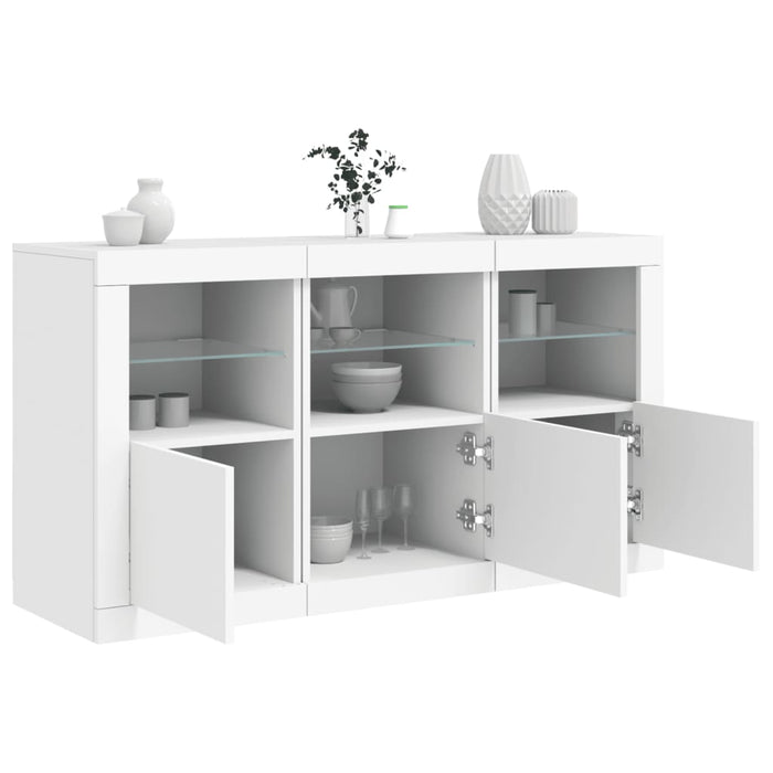 vidaXL Sideboard with LED Lights White 123x37x67 cm