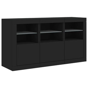 vidaXL Sideboard with LED Lights Black 123x37x67 cm