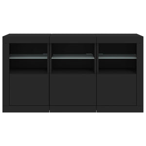 vidaXL Sideboard with LED Lights Black 123x37x67 cm