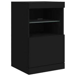 vidaXL Sideboard with LED Lights Black 123x37x67 cm