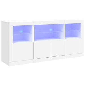 vidaXL Sideboard with LED Lights White 142.5x37x67 cm