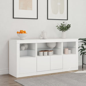 vidaXL Sideboard with LED Lights White 142.5x37x67 cm