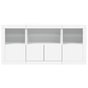 vidaXL Sideboard with LED Lights White 142.5x37x67 cm