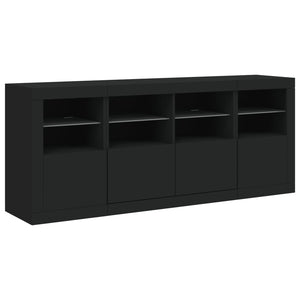 vidaXL Sideboard with LED Lights Black 163x37x67 cm