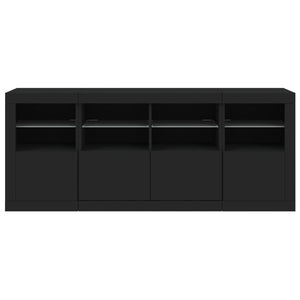 vidaXL Sideboard with LED Lights Black 163x37x67 cm