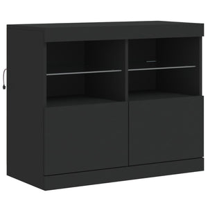 vidaXL Sideboard with LED Lights Black 163x37x67 cm