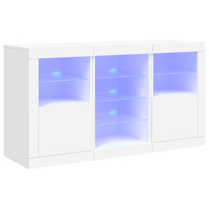 vidaXL Sideboard with LED Lights White 123x37x67 cm