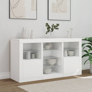 vidaXL Sideboard with LED Lights White 123x37x67 cm